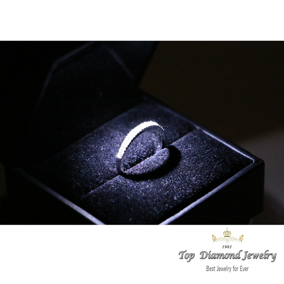 0.24ct 14k WG Diamond Eternity Wedding Ring SZ 5 7 - Picture 3 of 5